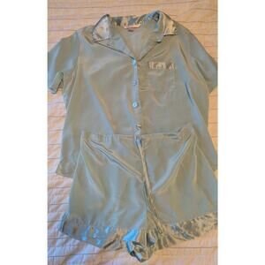 Vintage Victoria's Secret Green Pajama Set Green Shorts Shortsleeve Top Medium